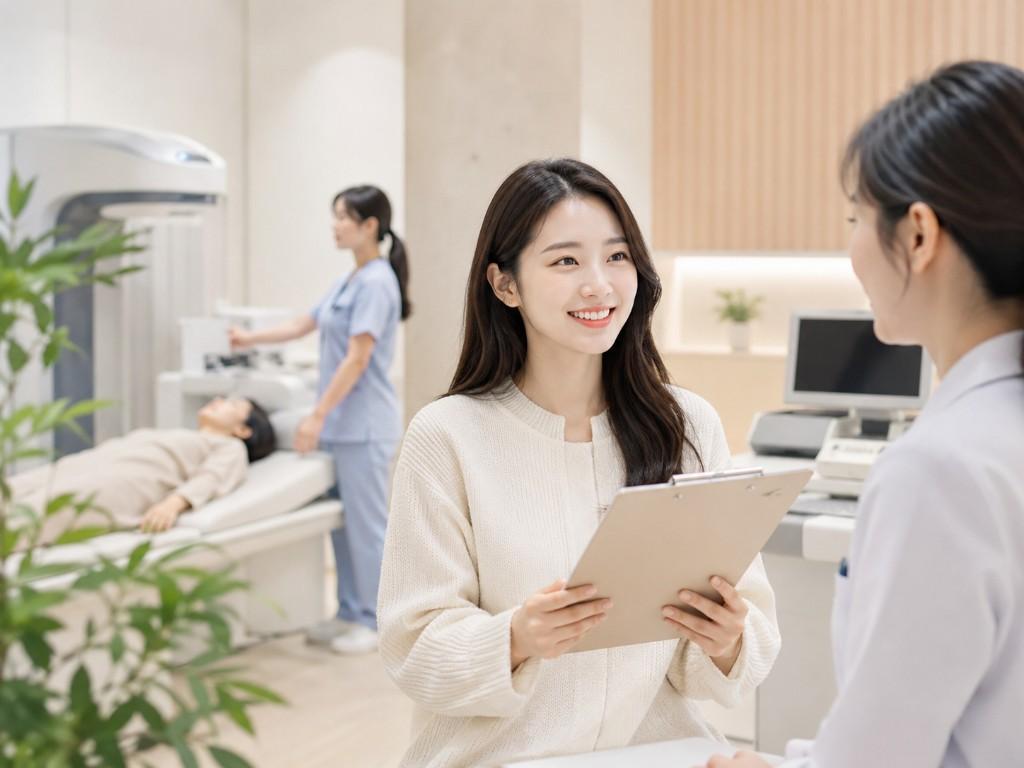 Doctor explaining women's reproductive health with a medical model