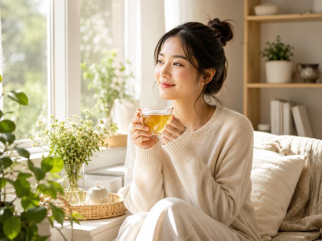 Korean wellness routines in a calm daily setting