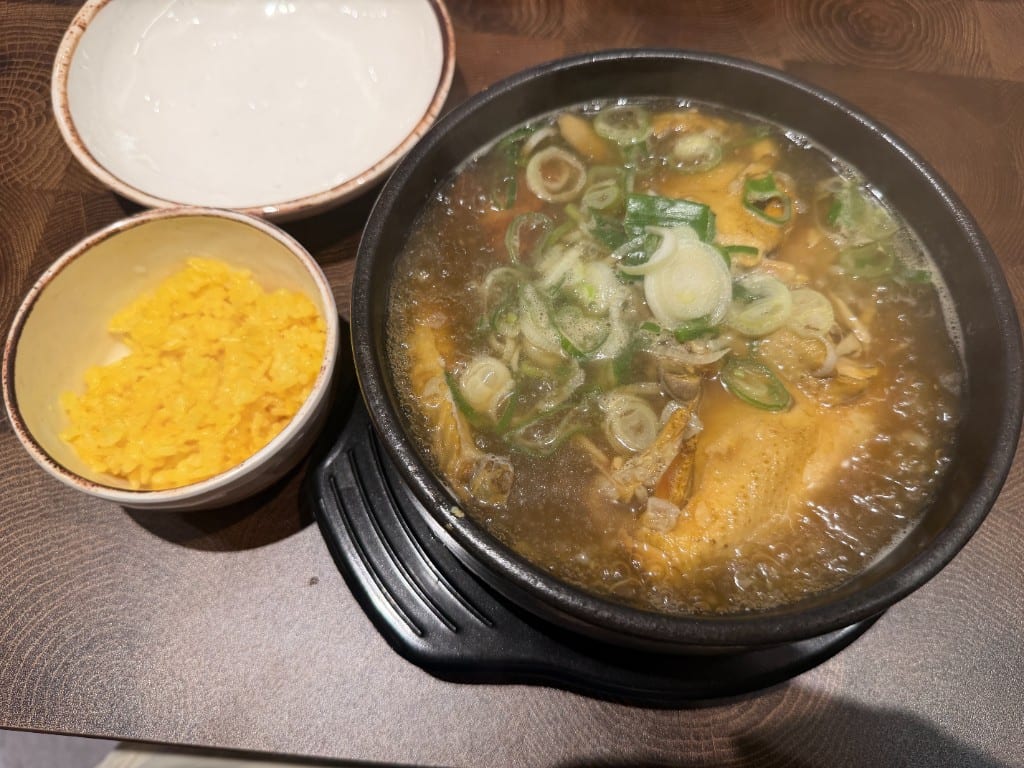 Bowl of banggyetang (half-size samgyetang) with glutinous rice