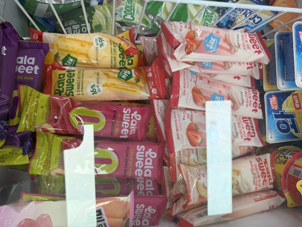 Freezer chest packed with Lalasweet low-sugar ice cream bars